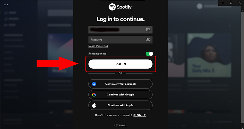 Đăng nhập tài khoản Spotify Premium trên máy tính